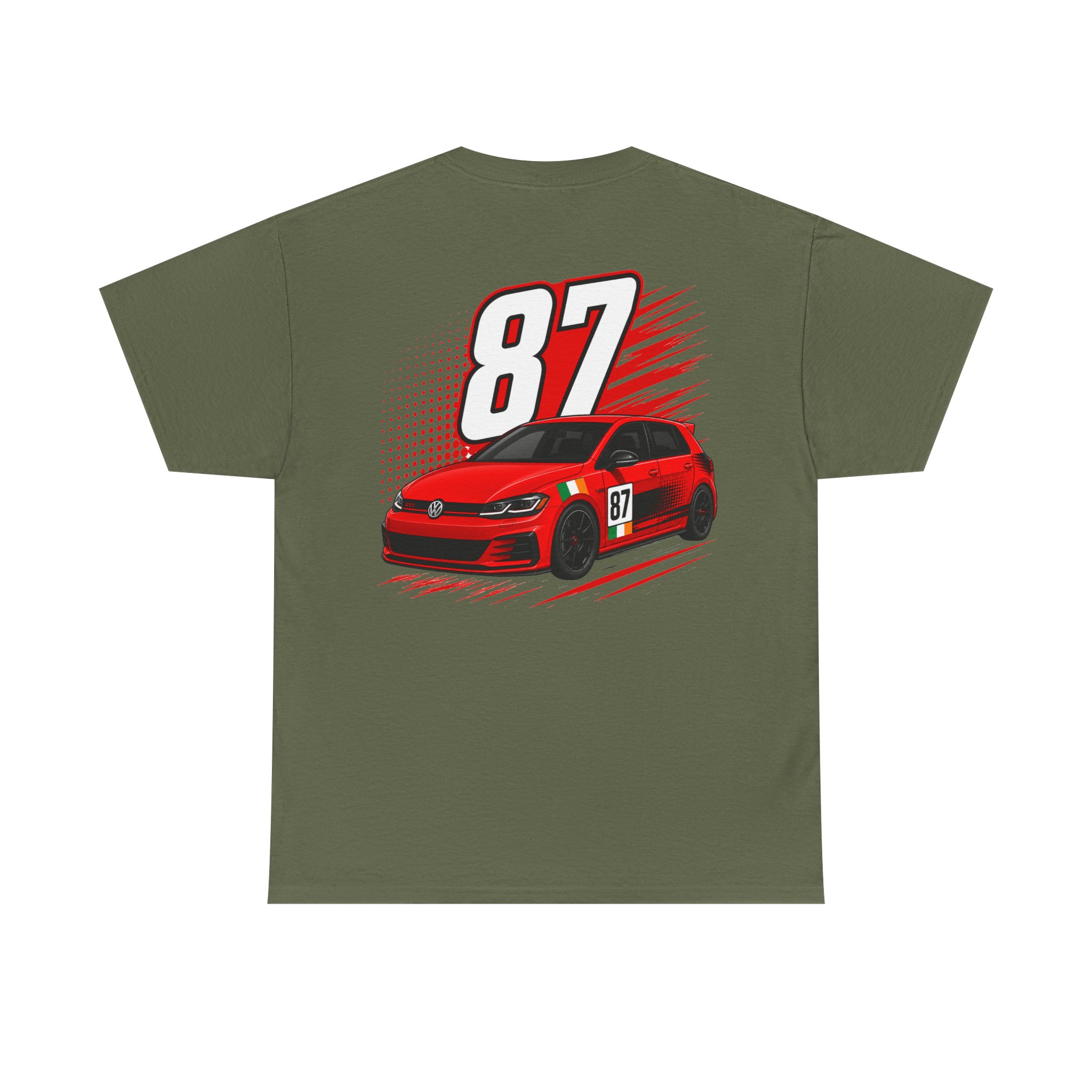Racing Car Tee — Red Sport Hatchback with '87' Graphic - Image 13