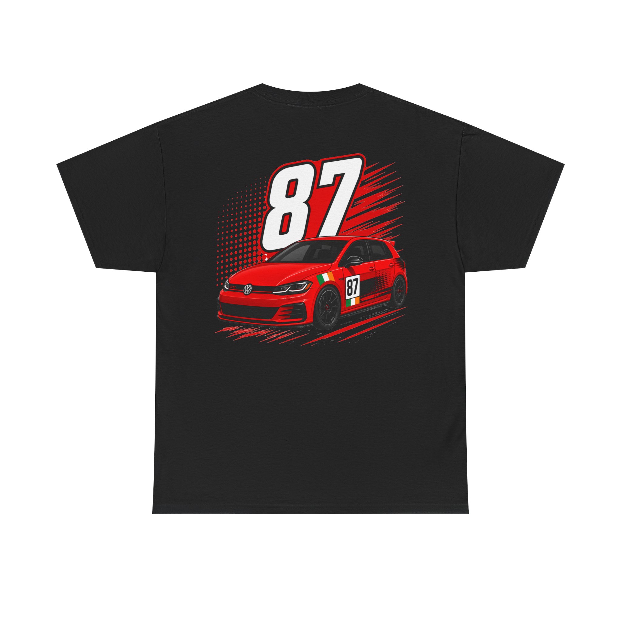 Racing Car Tee — Red Sport Hatchback with '87' Graphic - Image 5