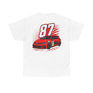 Racing Car Tee — Red Sport Hatchback with '87' Graphic